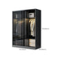 Contemporary Wood and Tempered Glass Wardrobe Freestanding Wardrobe Armoire without Light Clearhalo 'Armoires & Wardrobes' 'armoires_wardrobes' 'Bedroom Furniture' 'furn' 'furn_armoires_wardrobes' 'Furniture' 1200x1200_109405ac-76e5-421e-935b-d326f13e74eb
