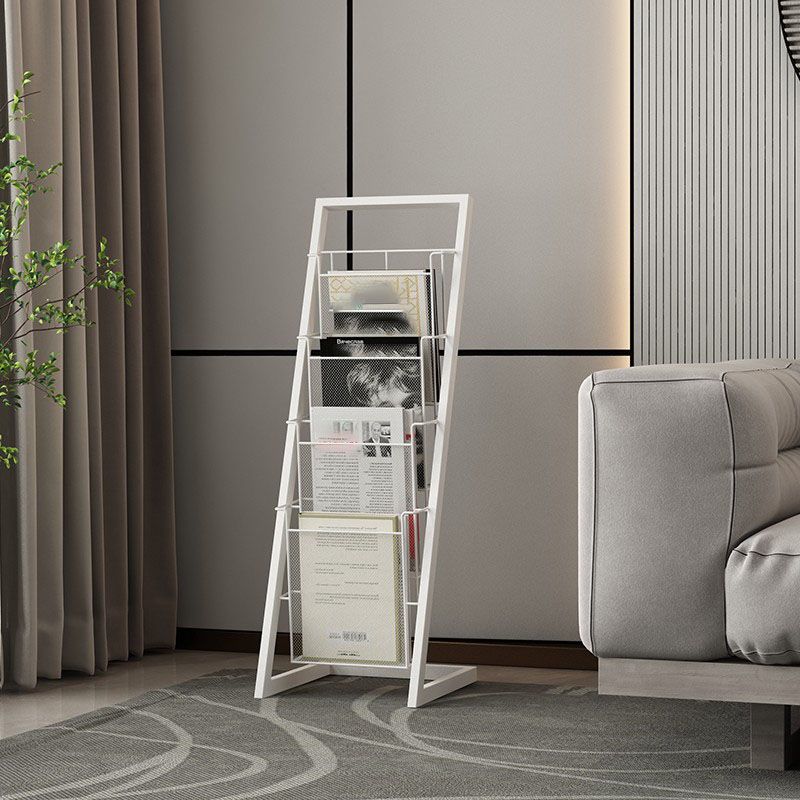 Industrial Iron Ladder Bookshelf Vertical Closed Back Bookshelf for Living Room Clearhalo 'Bookcases' 'furn' 'furn_bookcases' 'Furniture' 'furniture_bookcases' 'kitchen' 'kitchen_bookcases' 'Living Room Furniture' 'Office Furniture' 1200x1200_1094ed54-a0c9-44c9-983f-bf4ae6a79a15