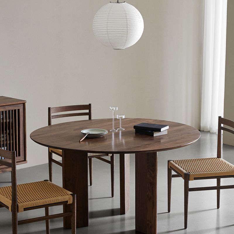 Dinner Kitchen Table Dining Room Round Wood Top Dining Table Clearhalo 'Dining Tables & Seating' 'Dining Tables' 'dining_table' 'furn' 'furn_dining_table' 'Furniture' 'Kitchen & Dining Furniture' 1200x1200_10958958-6435-46dd-93c1-85a68eac626a