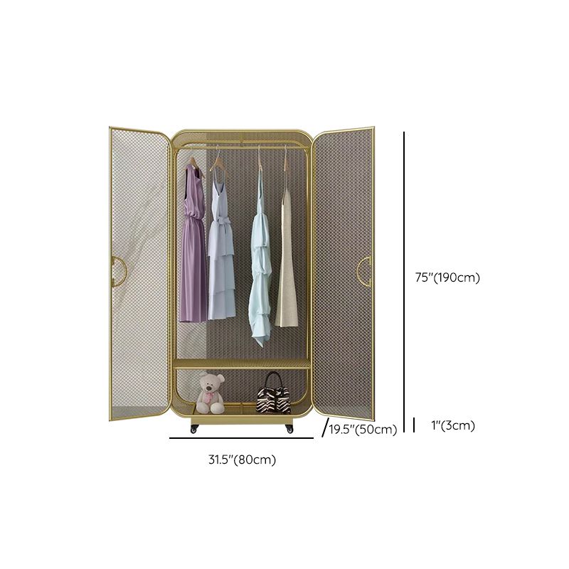 Modern Style Wardrobe Closet Metal Wardrobe Cabinet for Bedroom Clearhalo 'Armoires & Wardrobes' 'armoires_wardrobes' 'Bedroom Furniture' 'furn' 'furn_armoires_wardrobes' 'Furniture' 1200x1200_10968357-1acc-4ee7-afda-766247e080b8