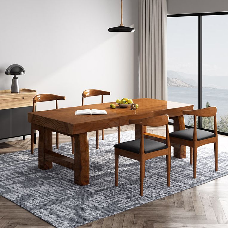 Minimalist Solid Wood Brown Dining Table Kitchen Rectangle Dining Table for Kitchen Clearhalo ' dining_table' 'Dining Tables & Seating' 'Dining Tables' 'furn' 'furn_dining_table' 'Furniture' 'furniture_dining_table' 'Kitchen & Dining Furniture' 'kitchen&dining_furn' 'kitchen' 'kitchen_dining_table' 1200x1200_10968e78-bb72-4182-b3a1-54bef2008a1b