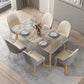 Mesa de comedor rectangular de 4 patas, mesa de piedra moderna para cocina