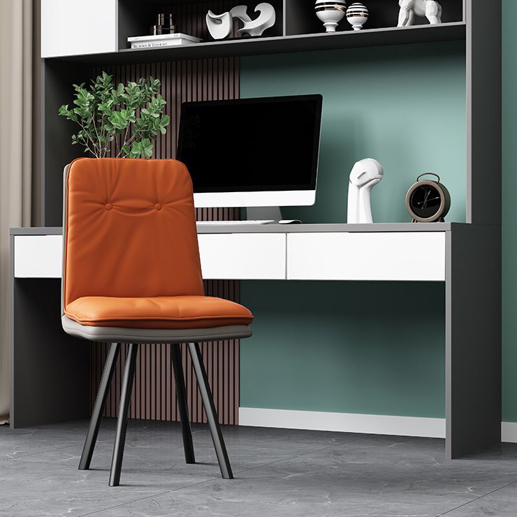 Sedie da pranzo moderne senza braccio in pelle finta sedia da pranzo parsons