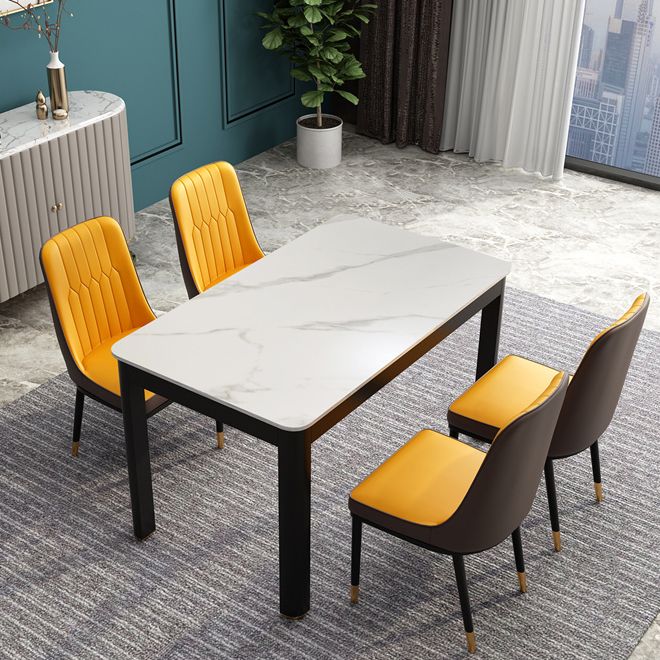 Eetkamer industriële eettafel 4 poten rechthoekige eettafel