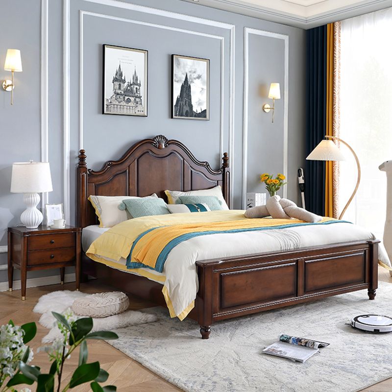 Cama de madera tradicional de tamaño queen 71.7 "W de cama con colchón