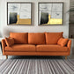 34.25" H Modern 3-seater Cotton Blend Flared Arm Sofa with Pillows