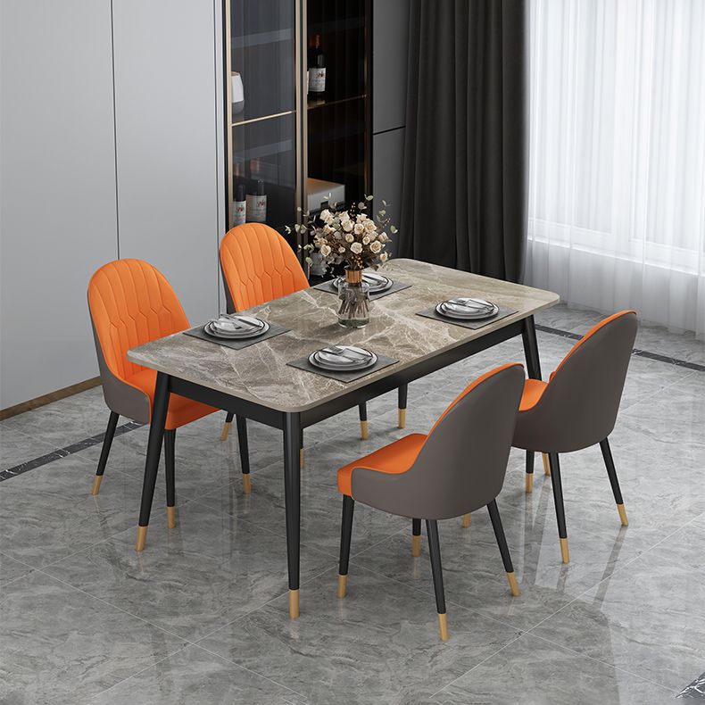 Rectangle Contemporary Style Dining Room Set Sintered Stone Dining Furniture Set with 4 Legs Table Clearhalo 'Dining Room Sets' 'Dining Tables & Seating' 'dining_room_set' 'furn' 'furn_dining_room_set' 'Furniture' 'furniture_dining_room_set' 'Kitchen & Dining Furniture' 'kitchen&dining_furn' 'kitchen' 1200x1200_109a124c-4fd5-4fde-9432-160cb46fb26f