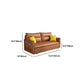 Convertible Contemporary Square Arm Faux Leather Bed Sofa Couch