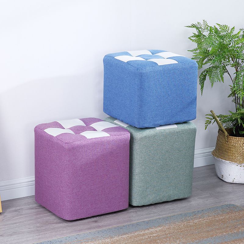 Modern Square Pouf Wooden Frame Cotton Pouf for Drawing Room Clearhalo 'furn' 'furn_ottomans_poufs' 'Furniture' 'Living Room Furniture' 'Ottomans & Poufs' 'ottomans_poufs' 1200x1200_109c1e25-181b-44bc-8d38-fb94b218a44e