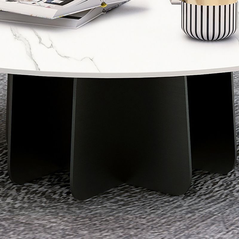Modern Black and White Pedestal Coffee Table Round Slate and Metal Table Clearhalo 'Coffee & Accent Tables' 'Coffee Tables' 'coffee_tables' 'furn' 'furn_coffee_tables' 'Furniture' 'Living Room Furniture' 1200x1200_109e1603-e57c-4f7f-9520-097aee8a30e4