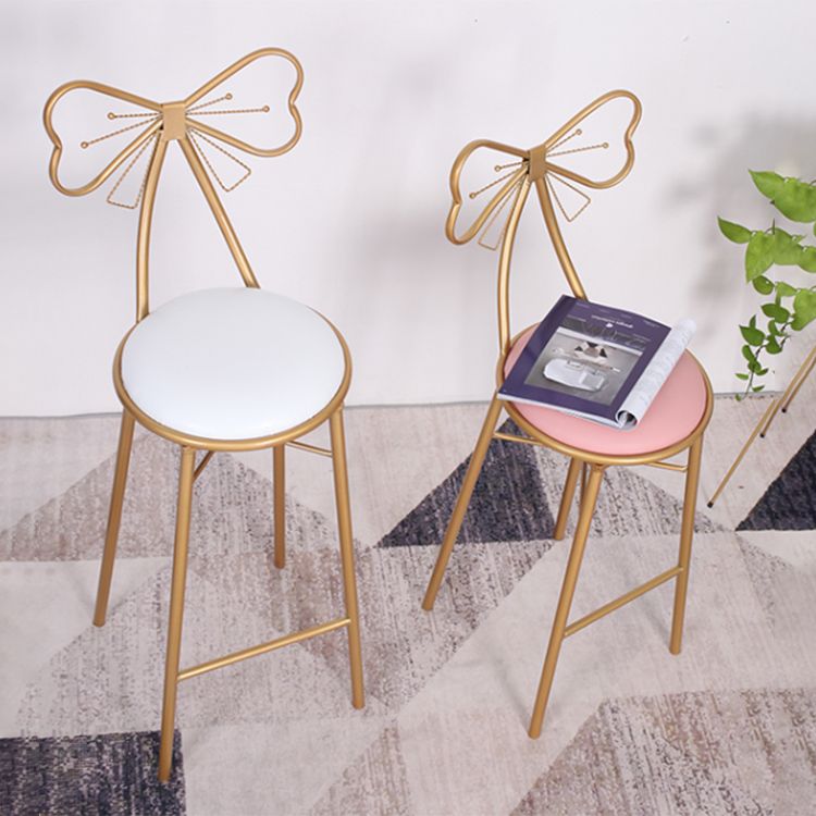 Nordic Armless Backrest Counter Stool Iron Cafe Bar Stool with Leather Cushion and Pedal Clearhalo 'Bar Furniture' 'Bar Stools' 'bar_stools' 'furn' 'furn_bar_stools' 'Furniture' 'furniture_bar_stools' 'Kitchen & Dining Furniture' 1200x1200_10a009de-4ce1-4b48-a0d6-baccee628056