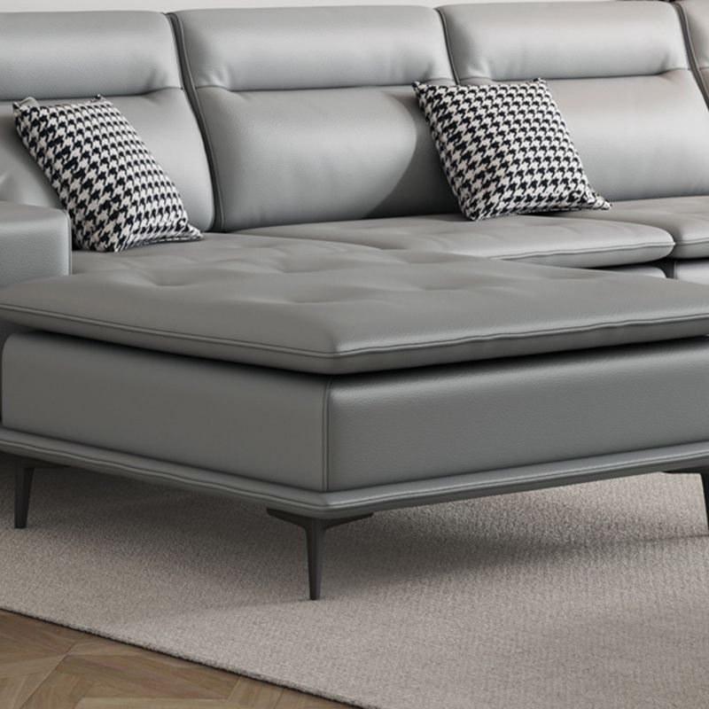 Scandinavian 32.28 " H Faux Leather Square Arm Sofa for Living Room Clearhalo 'furn' 'furn_sectionals' 'Furniture' 'Living Room Furniture' 'Sectionals' 1200x1200_10a019c3-b162-4664-934f-bb04df4ea35b