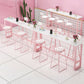 Modern Pink Rectangle Counter-height Pub Table Coffee Shop Footrest Pub Bar Table Clearhalo 'Bar Furniture' 'Bar Tables' 'bar_tables' 'furn' 'furn_bar_tables' 'Furniture' 'furniture_bar_tables' 'Kitchen & Dining Furniture' 'kitchen&dining_furn' 'kitchen' 1200x1200_10a0ae22-80f5-45af-afda-9e6770aea273
