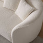 Contemporary Wool Sofa in White Simple Living Room Curved Seating