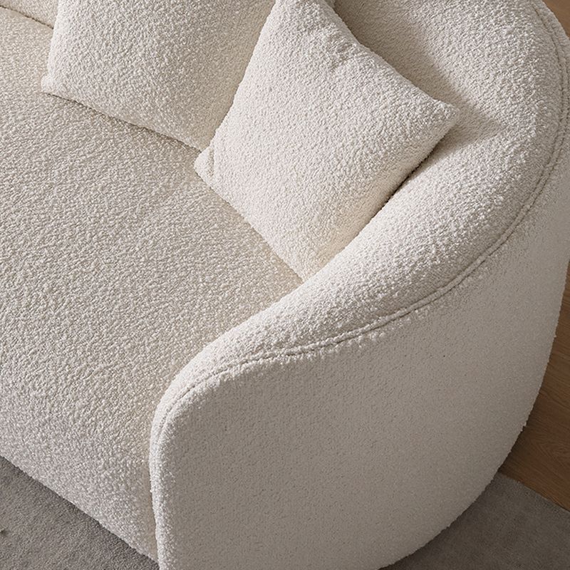 Contemporary Wool Sofa in White Simple Living Room Curved Seating Clearhalo 'furn' 'furn_sectionals' 'Furniture' 'Living Room Furniture' 'Sectionals' 1200x1200_10a143e9-b4db-4538-b2c5-d852e218801a