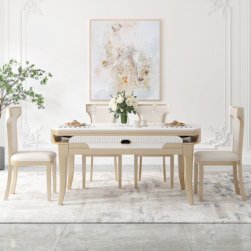 現代の1/2/5/7ピース家具丸い石のダイニングセットホワイト