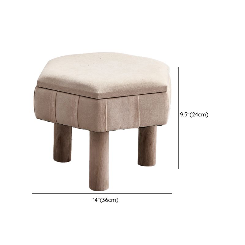 Solid Color Fabric Standard Stool Modern Simple Unique Shape Upholstered Footstool