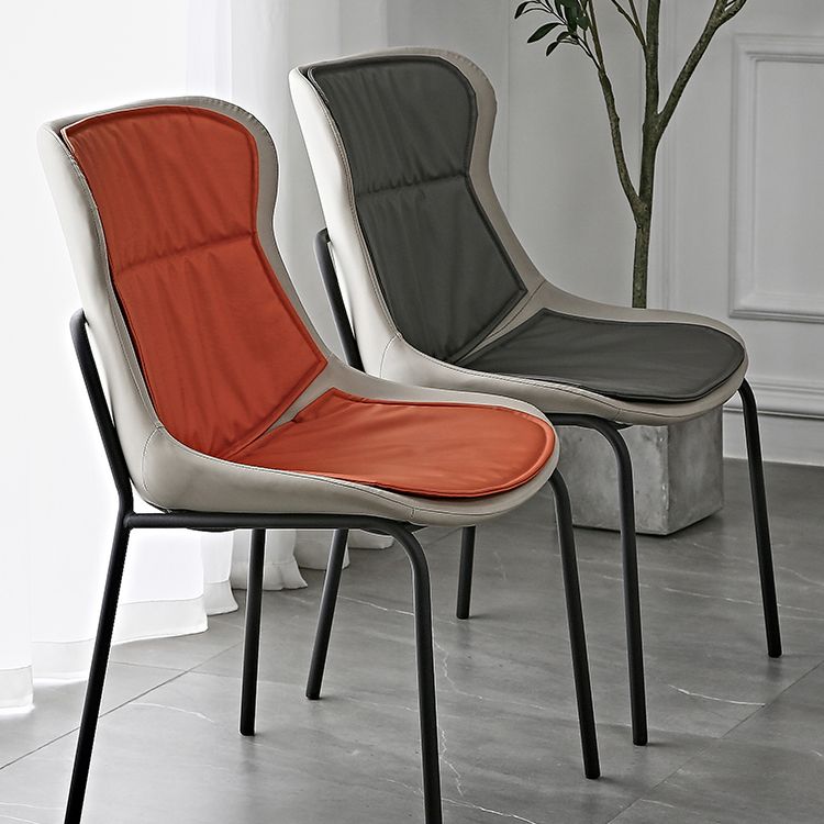 Industrial Style Leather Dining Chairs Solid Back Armless Dining Side Chairs Clearhalo ' kitchen&dining_furn' 'Dining Chairs' 'Dining Tables & Seating' 'dining_chair' 'furn' 'furn_dining_chair' 'Furniture' 'furniture_dining_chair' 'Kitchen & Dining Furniture' 'kitchen' 1200x1200_10a21022-e081-414e-87c2-76faf2b973dd