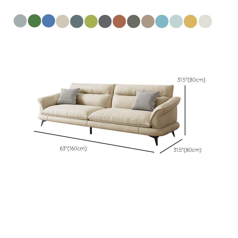 31.49 "Sofá de cuero sintético escandinavo de cuero/lino con brazo acampanado