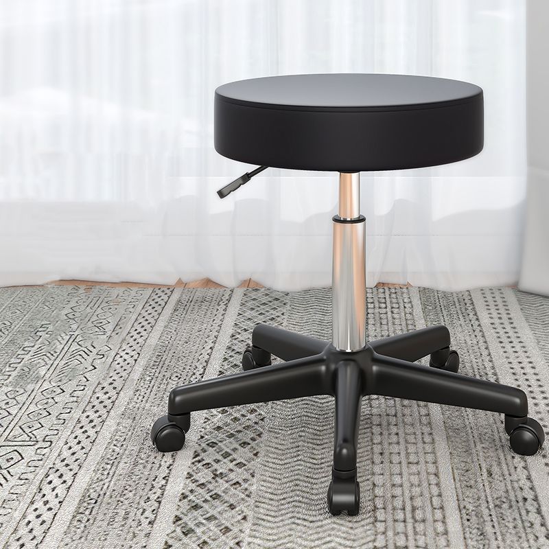Modern Rotatable Liftable Counter Stool Steel Cafe Bar Stool with Leather Cushion Clearhalo 'Bar Furniture' 'Bar Stools' 'bar_stools' 'furn' 'furn_bar_stools' 'furniture_bar_stools' 'Kitchen & Dining Furniture' 'kitchen&dining_furn' 'kitchen' 'kitchen_furn' Furniture' 1200x1200_10a2d41c-e95b-4890-b516-343ac2f68786