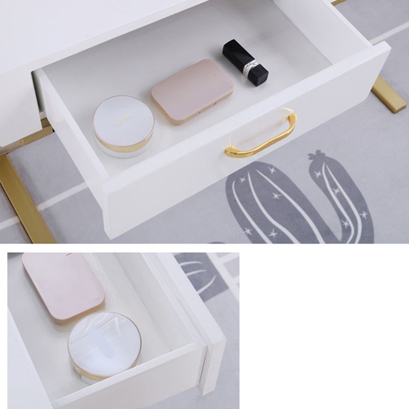 Glam Dresser with 2 Storage Drawers White Vanity Table for Bedroom Clearhalo 'Bedroom Furniture' 'furn' 'furn_makeup_vanities' 'Furniture' 'Makeup Vanities' 'makeup_vanities' 1200x1200_10a2e7af-1a9d-4571-90ea-fed5260ea5cd