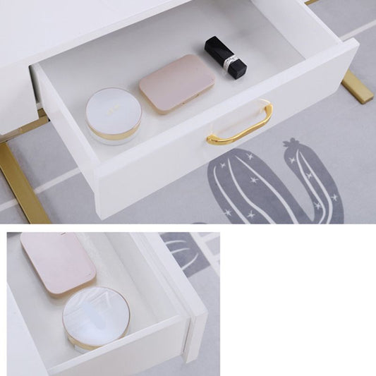 Glam Dresser with 2 Storage Drawers White Vanity Table for Bedroom Clearhalo 'Bedroom Furniture' 'furn' 'furn_makeup_vanities' 'Furniture' 'Makeup Vanities' 'makeup_vanities' 1200x1200_10a2e7af-1a9d-4571-90ea-fed5260ea5cd