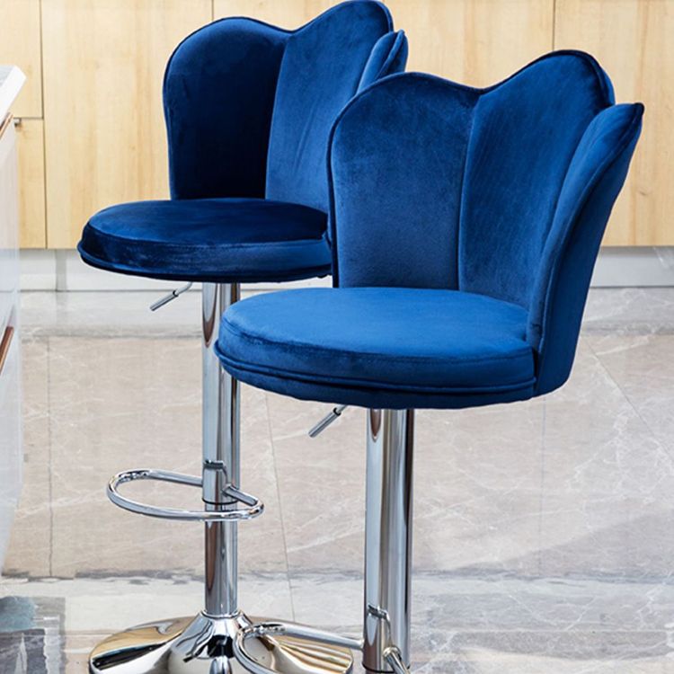 Contemporary Metal Barstool Velvet Footrest Low Back Stool with Swivel in Matte Finish Clearhalo 'Bar Furniture' 'Bar Stools' 'bar_stools' 'furn' 'furn_bar_stools' 'Furniture' 'Kitchen & Dining Furniture' 1200x1200_10a5c057-58b6-4920-83d9-23138c7836db