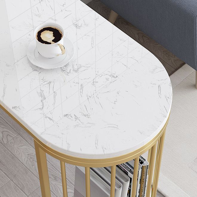 Industrial 41.3"H Bar Table Faux Marble White Top Specialty Bistro Table for Living Room Clearhalo 'Bar Furniture' 'Bar Tables' 'bar_tables' 'furn' 'furn_bar_tables' 'Furniture' 'furniture_bar_tables' 'Kitchen & Dining Furniture' 'kitchen&dining_furn' 'kitchen' 1200x1200_10a889f0-6fb8-4d3c-b065-ecf690160277