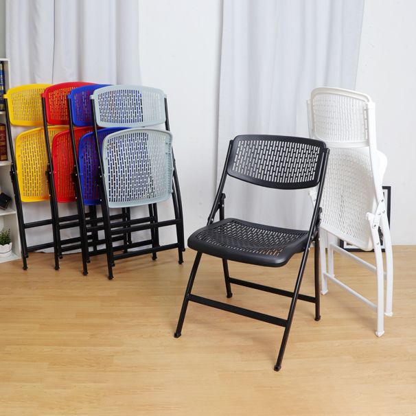 Contemporary Metal Side Chair Home Folding Armless Open Back Dining Side Chair Clearhalo ' kitchen&dining_furn' 'Dining Chairs' 'Dining Tables & Seating' 'dining_chair' 'furn' 'furn_dining_chair' 'Furniture' 'furniture_dining_chair' 'Kitchen & Dining Furniture' 'kitchen' 1200x1200_10a8ecad-297c-4932-a26f-dda1ae8122f4