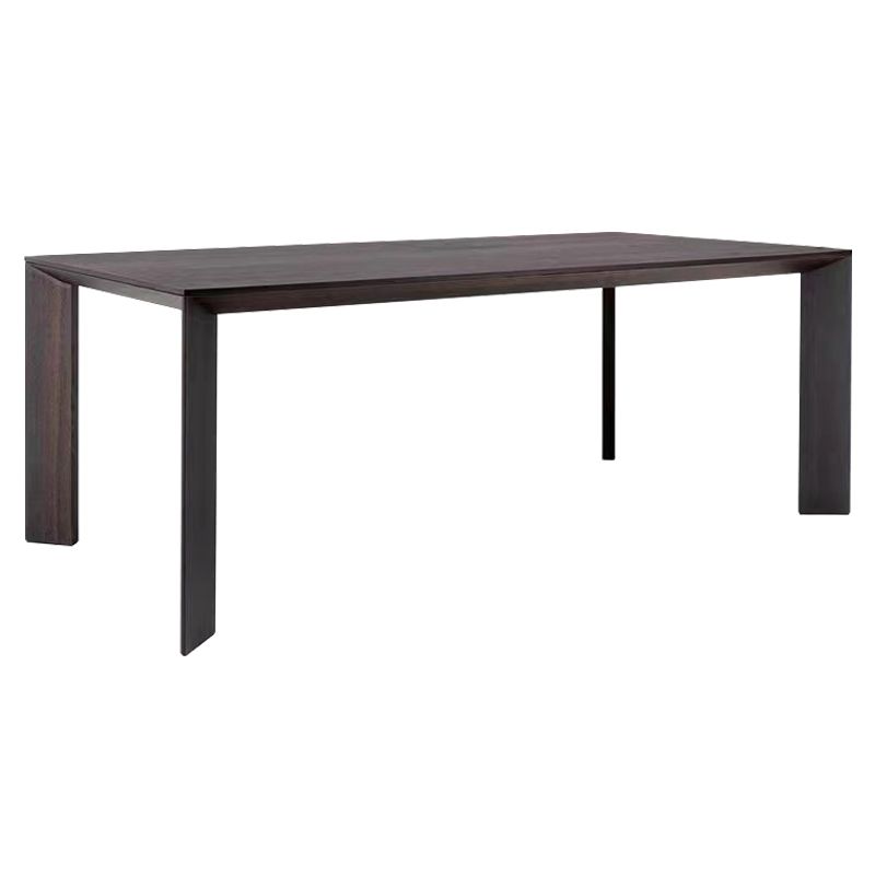 Rectangle Pine Solid Wood Table in Dark Brown Modern Dining Table with 4 Legs for Restaurant Clearhalo ' dining_table' 'Dining Tables & Seating' 'Dining Tables' 'furn' 'furn_dining_table' 'Furniture' 'furniture_dining_table' 'Kitchen & Dining Furniture' 'kitchen&dining_furn' 'kitchen' 'kitchen_dining_table' 1200x1200_10a985d4-f2b8-4b9c-b2bf-ec89a35474c0
