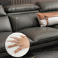 Glam Sofa Chaise Faux Leather Living Room Pillow Top Arm Sofa