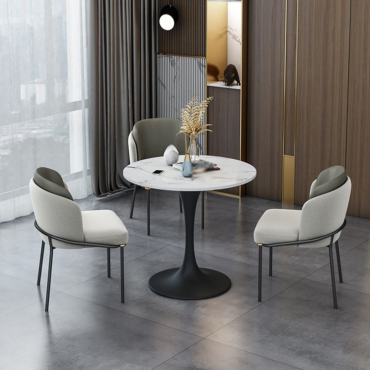 Modern 1/2/4 Pieces Dining Set Round Sintered Stone Dining Table Set Clearhalo 'Dining Room Sets' 'Dining Tables & Seating' 'dining_room_set' 'furn' 'furn_dining_room_set' 'Furniture' 'furniture_dining_room_set' 'Kitchen & Dining Furniture' 1200x1200_10ad87b2-a5cf-444d-a40f-83f404390682