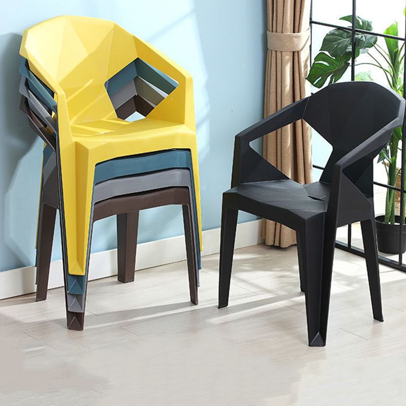 Modern Style Arm Chair Plastic Indoor Stackable Dining Chair Clearhalo 'Dining Chairs' 'Dining Tables & Seating' 'dining_chair' 'furn' 'furn_dining_chair' 'Furniture' 'furniture_dining_chair' 'Kitchen & Dining Furniture' 1200x1200_10ae34c0-1582-4967-b4f4-2aa069032686