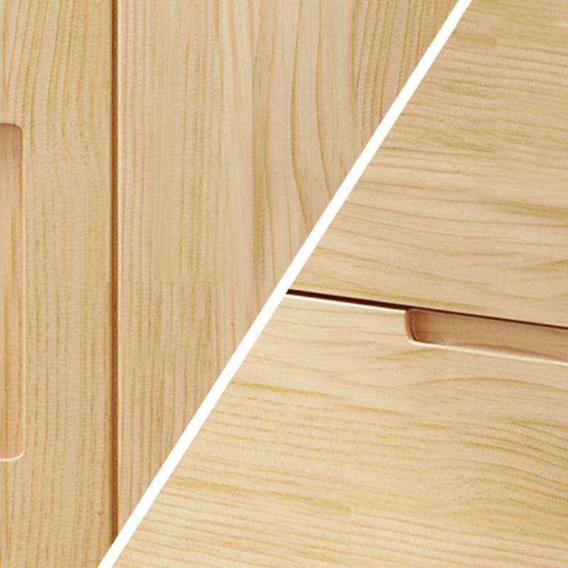 ソリッドウッドトールストレージキャビネットガラスドアディスプレイリビングルーム用