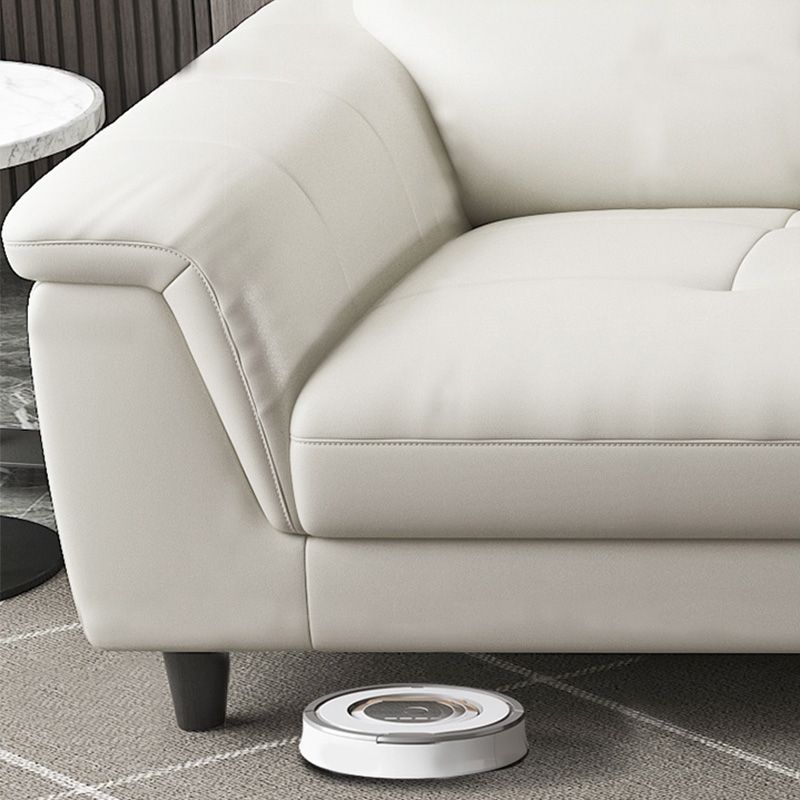 Modern Cream High Back Sofa and Chaise Pillow Top Arm Leather Sectional Clearhalo 'furn' 'furn_sectionals' 'Furniture' 'furniture_sectionals' 'kitchen' 'kitchen_sectionals' 'Living Room Furniture' 'Sectionals' 1200x1200_10b08d20-f557-47c7-82c7-9021fb0e7c66