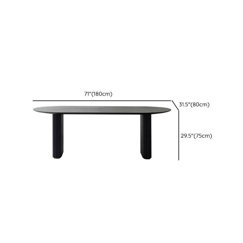 Oval Shaped Office Conference Tables Wood Writing Desks in Black Clearhalo 'furn' 'furn_office_desk' 'Furniture' 'Office Desks' 'Office Furniture' 'office_desk' 1200x1200_10b11380-6401-4971-ad7b-e6655c232a5f
