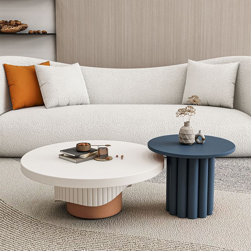 Modern Coffee Table Wooden Round Nesting Coffee Table Set with Pedestal Legs Clearhalo 'Coffee & Accent Tables' 'Coffee Tables' 'coffee_tables' 'furn' 'furn_coffee_tables' 'Furniture' 'Living Room Furniture' 1200x1200_10b184ff-d620-403f-af8b-4018ec7fa750