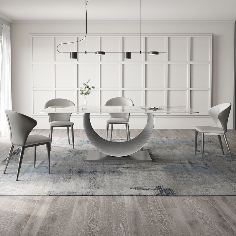 Designer Style Sintered Stone Top Dining Set Rectangle 1/2/3/4/5/7 Pieces Dining Table Set Clearhalo 'Dining Room Sets' 'Dining Tables & Seating' 'dining_room_set' 'furn' 'furn_dining_room_set' 'Furniture' 'Kitchen & Dining Furniture' 1200x1200_10b27493-9b1c-412b-8b48-f04ec244fe1e