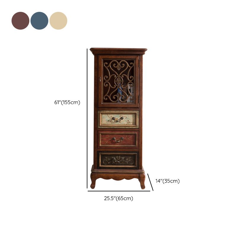 Door Cabinet Mid Century Distressed Solid Wood Storage Cabinet with Drawers Clearhalo 'Cabinets & Chests' 'cabinets_chests' 'furn' 'furn_cabinets_chests' 'Furniture' 'Living Room Furniture' 1200x1200_10b2dc64-1d6a-4bc8-a3c8-fdfb2292421f