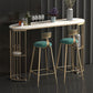 Stone Oval Indoor Glam Bar Dining Table Iron Double Pedestal Bistro Table with Shelve Clearhalo 'Bar Furniture' 'Bar Tables' 'bar_tables' 'furn' 'furn_bar_tables' 'Furniture' 'furniture_bar_tables' 'Kitchen & Dining Furniture' 'kitchen&dining_furn' 'kitchen' 1200x1200_10b3bcec-1208-42e7-95f5-e866feb4e7d3
