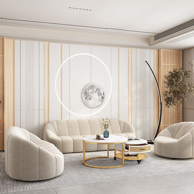 Divano con braccia inclinate contemporanee con schiena stretta per soggiorno