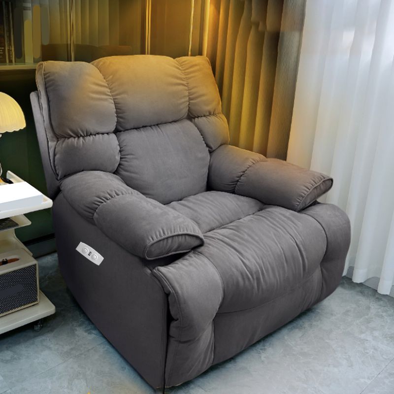 Reclinable estándar de cuero sintético contemporáneo con espalda con mechones