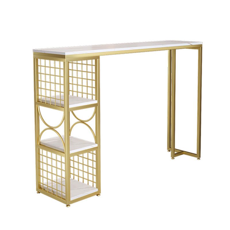 Eigentijdse dubbele pedestal patio balk tafel indoor stenen bistro bars tafel met opslag