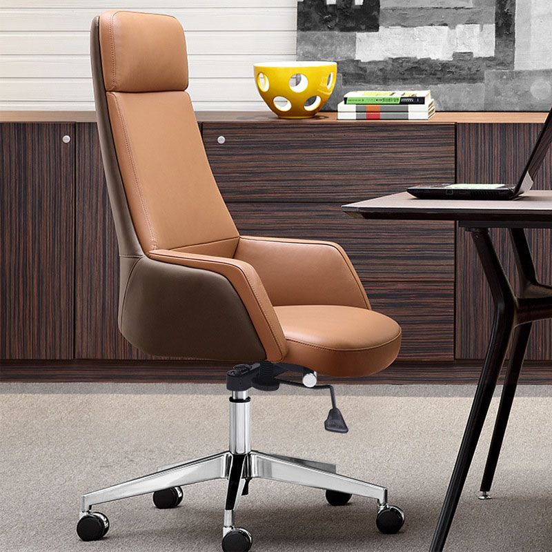 Modern Computer Chair Fixed Arms Chair Leather Management Office Chair ...