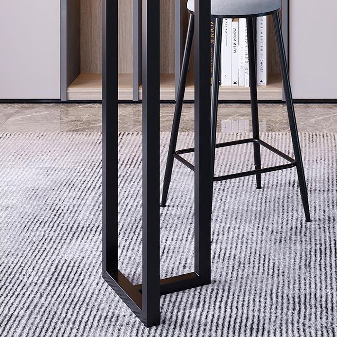 Industrial Black Iron Bar Dining Table with Grey Stone Rectangle Indoor Bistro Table Clearhalo 'Bar Furniture' 'Bar Tables' 'bar_tables' 'furn' 'furn_bar_tables' 'Furniture' 'furniture_bar_tables' 'Kitchen & Dining Furniture' 1200x1200_10be28fd-e3b1-499f-90b4-f53c400e0d08