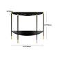 Table de sofá de consola de mármol Glamble Mesa de media luna con estantes para Hall