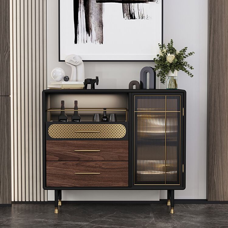 Mesa de buffet contemporánea Buffet de madera de imitación con iluminación para la cocina