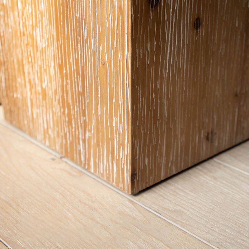 Rustic 11.81" Wood End Table Square Side Table in Distressed Finish