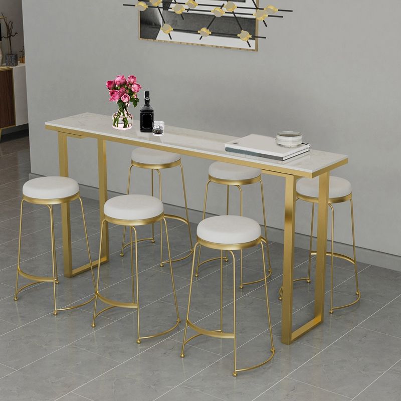 Marble Top Bar Table Rectangle Contemporary Style Pub Table for Cafe Clearhalo 'Bar Furniture' 'Bar Tables' 'bar_tables' 'furn' 'furn_bar_tables' 'Furniture' 'Kitchen & Dining Furniture' 1200x1200_10c214db-a8b6-4ab6-a9d7-d5cc0164ee5a