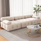 37" Wide Contemporary Sofa Fabric Tufted White Standard Seating
